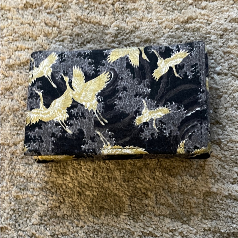 Gold and Black Crane Wallet